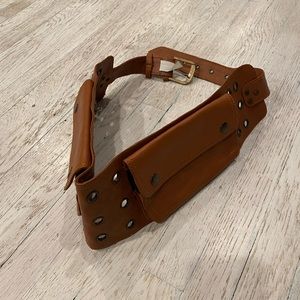 Lakhays leather 43in long Fanny pack waist…